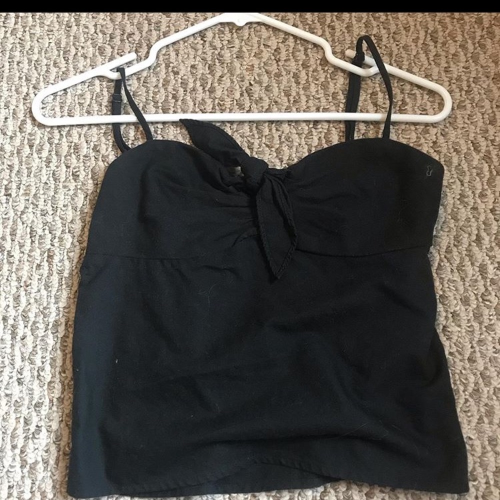 Black brandy top with tie detail